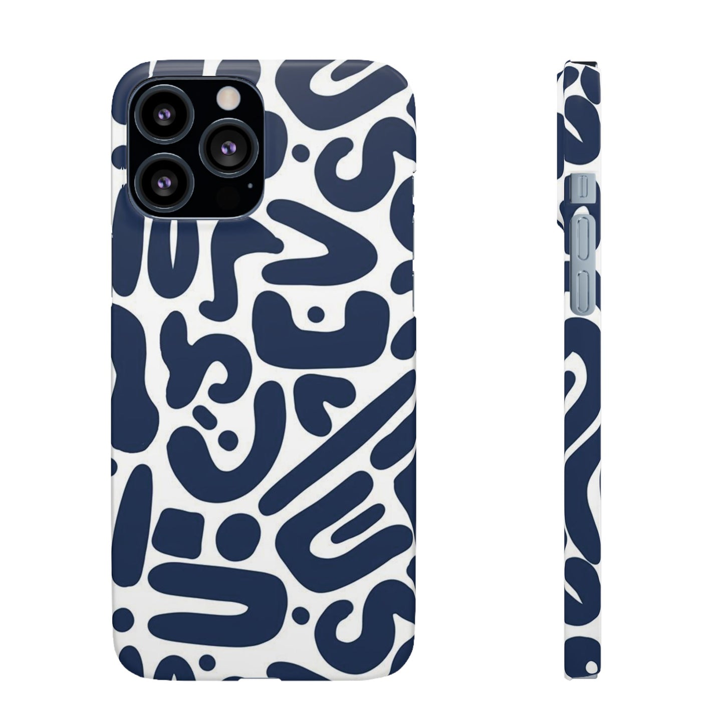 Modern Abstract Navy Blue Graphic Phone Case Sleek and Durable Protection