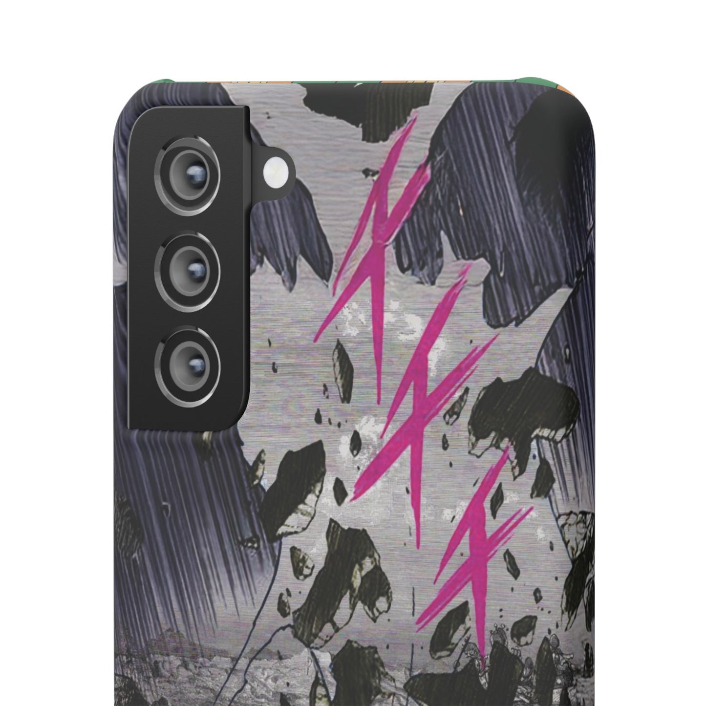 Lionbreaker Fierce Combat Monochrome Design with Electric Fuchsia Sound Glyphs Phone Case