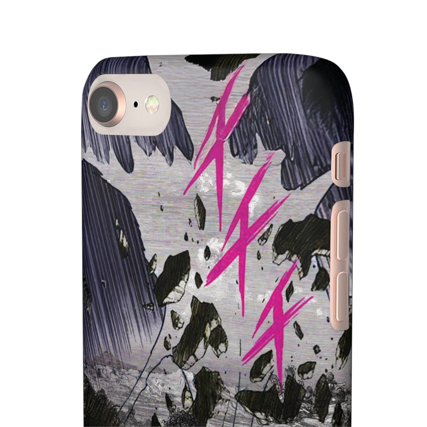 Lionbreaker Fierce Combat Monochrome Design with Electric Fuchsia Sound Glyphs Phone Case
