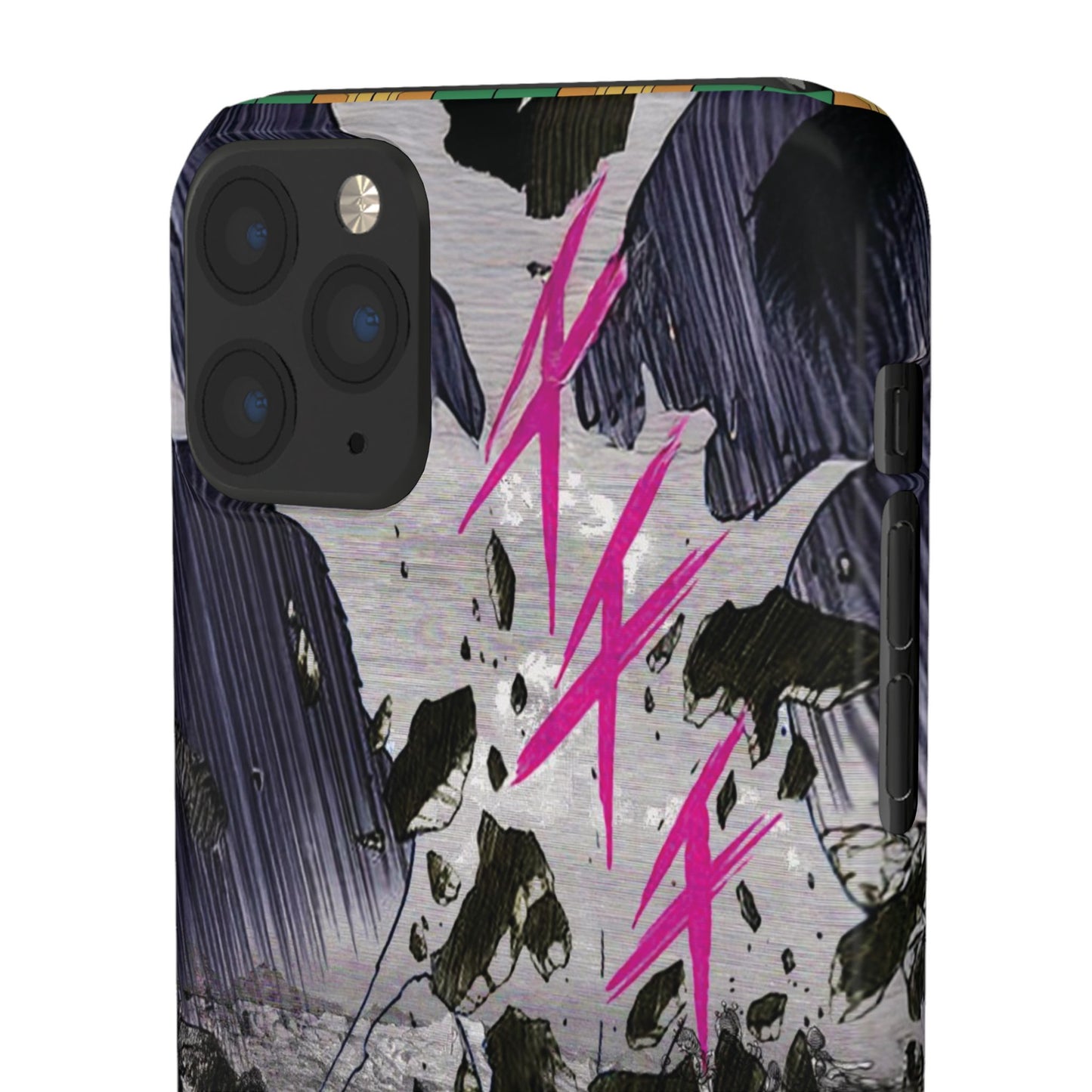 Lionbreaker Fierce Combat Monochrome Design with Electric Fuchsia Sound Glyphs Phone Case