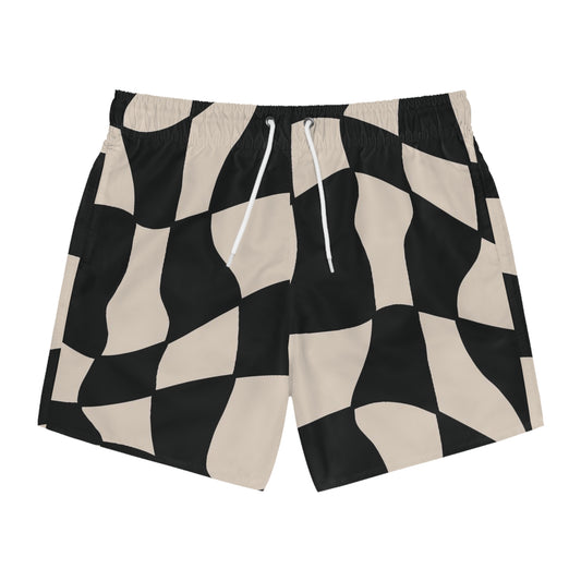 Illusion Pattern Swim Trunks
