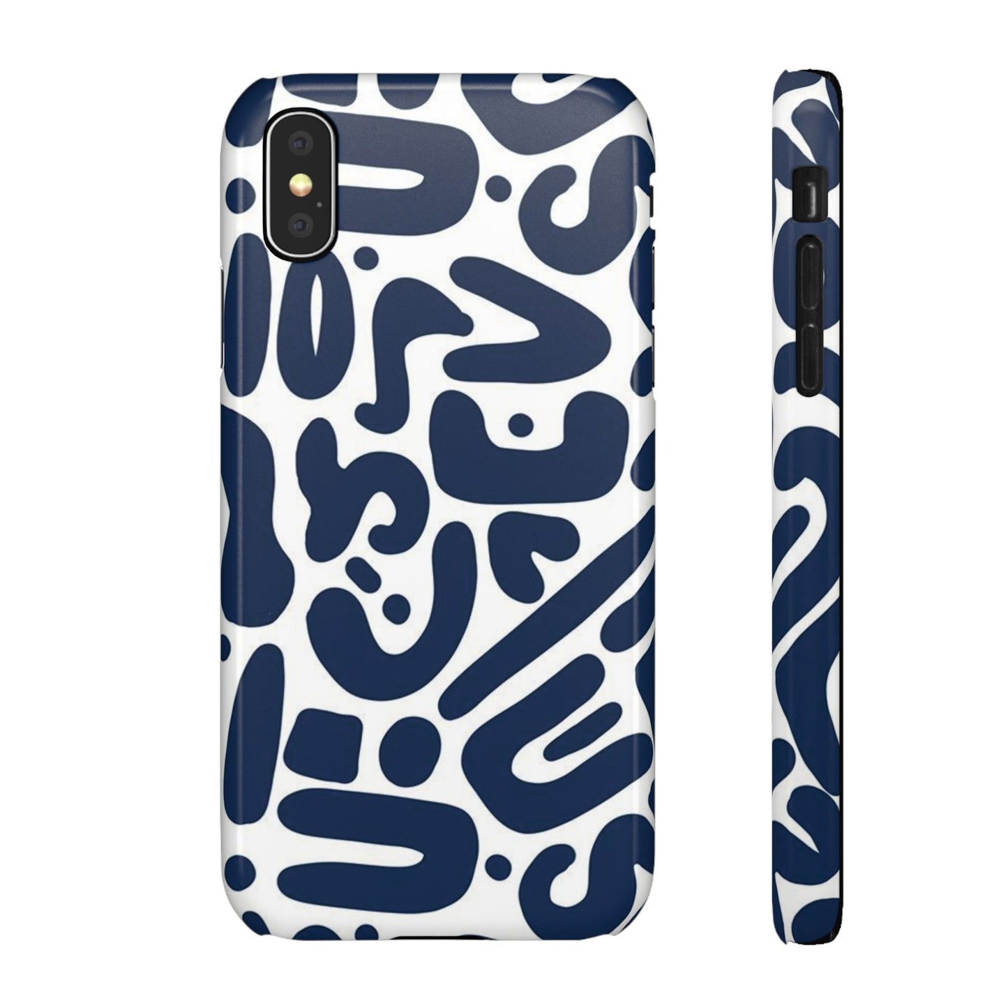 Modern Abstract Navy Blue Graphic Phone Case Sleek and Durable Protection