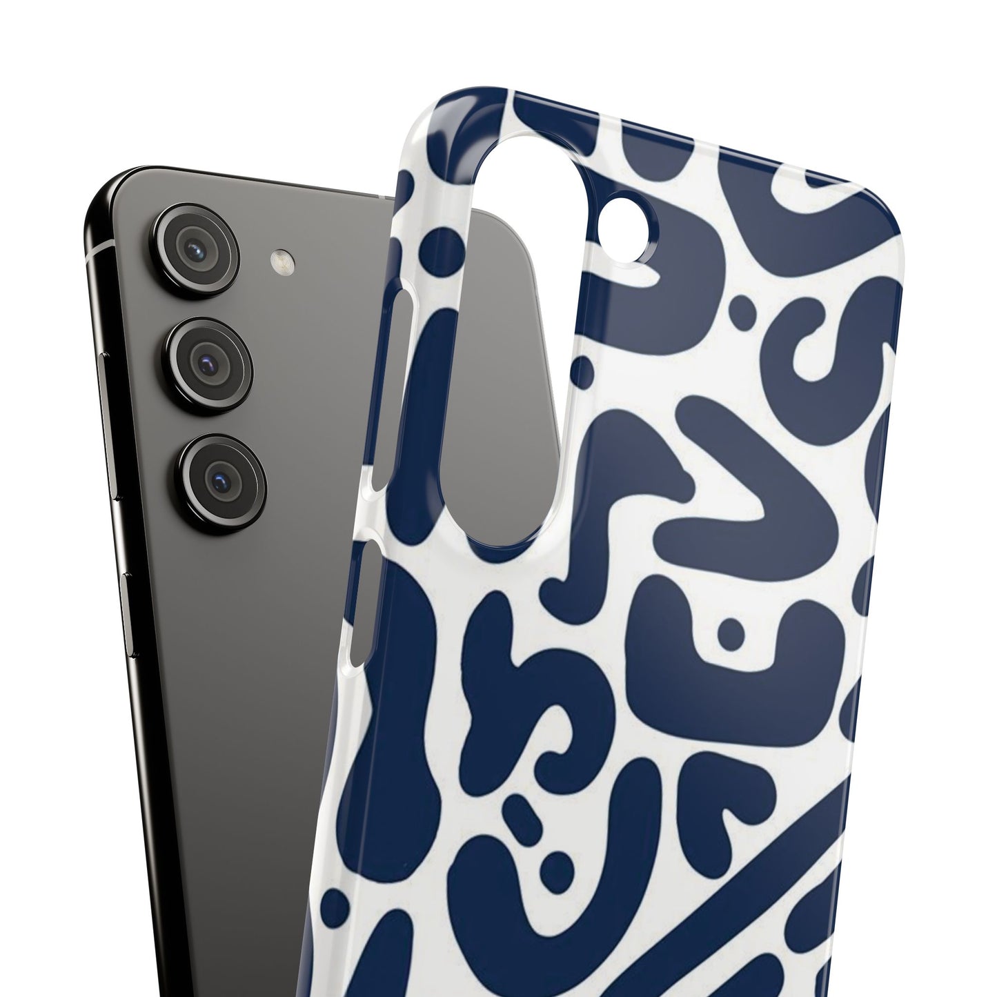 Modern Abstract Navy Blue Graphic Phone Case Sleek and Durable Protection