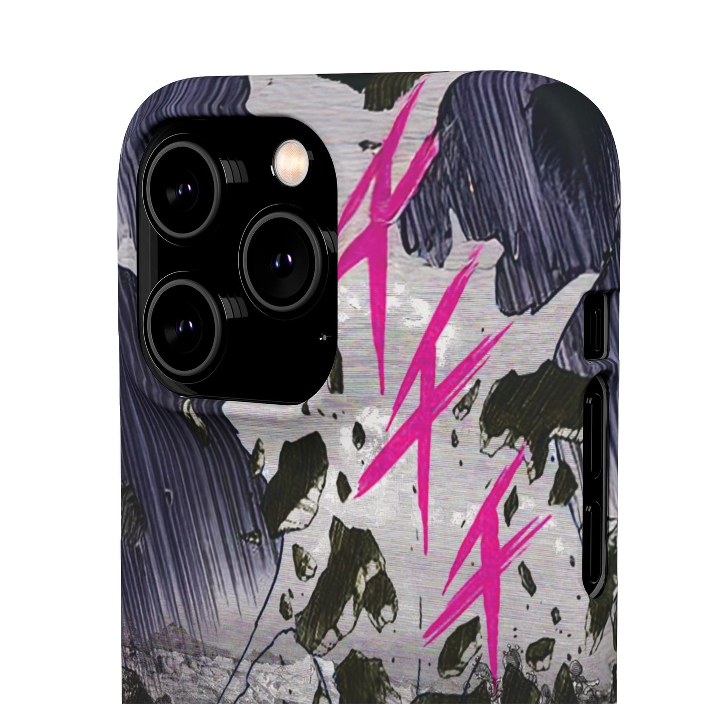 Lionbreaker Fierce Combat Monochrome Design with Electric Fuchsia Sound Glyphs Phone Case