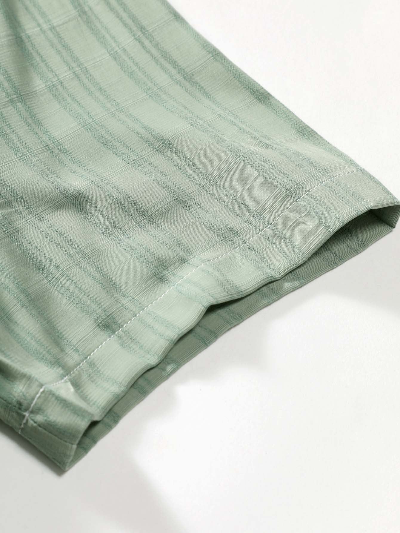 Men's Fashion Trendy Stand Collar Dark Cell Short Sleeve Shirt